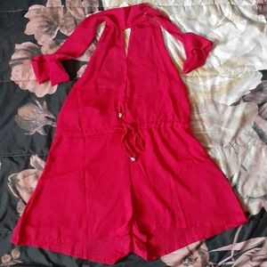 Red  Shorts romper